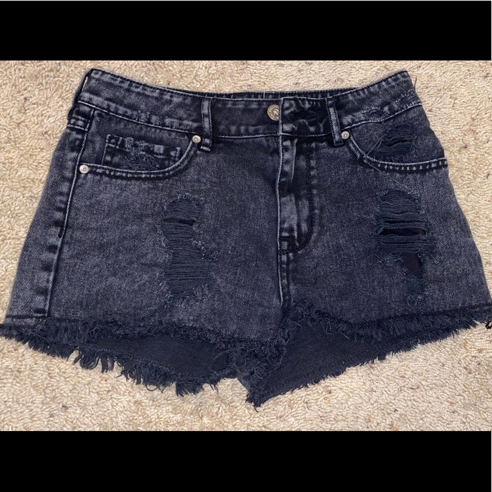 Black denim shorts, Size 5 fit like a S-M!
